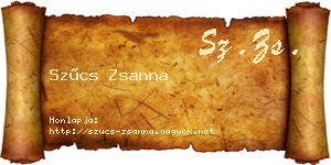Szűcs Zsanna névjegykártya